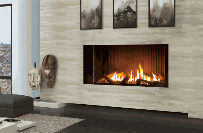 Contemporary Linear Gas Fireplace, Custom Fireplace Design, and Installation in St. Louis, MO